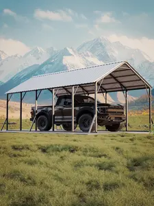 Garvee 13x26 FT Heavy-Duty Metal Carport Kit, 120° Steep-Pitched Vertical Roof, 133 Inch High Headroom Clearance, Reinforced Galvanized Steel Frame Shelter, Ideal for RVs, Boats, Tractors and Winter Snow Protection