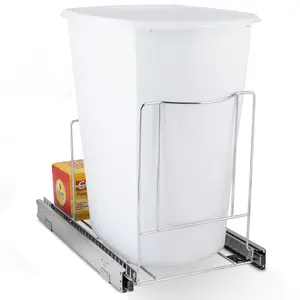 Pull Out Trash Can Under Cabinet- Trash Can Not Included, Heavy Duty- fits cans up to 10" x 20"