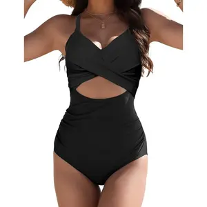 Women's One Piece Swimsuit Tummy Control Bathing Suits Sexy Cutout Swimwear Full Coverage Swim Suits for Women 2025