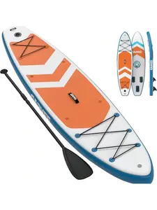Orange Color 10.6 FeetInflatable Stand Up Paddle Board, 10'6"/11" Paddle Boards With Premium Accessories, Non-Slip EVA Deck, Ultra-Light Carry Bag Pump, Suitable For Sea