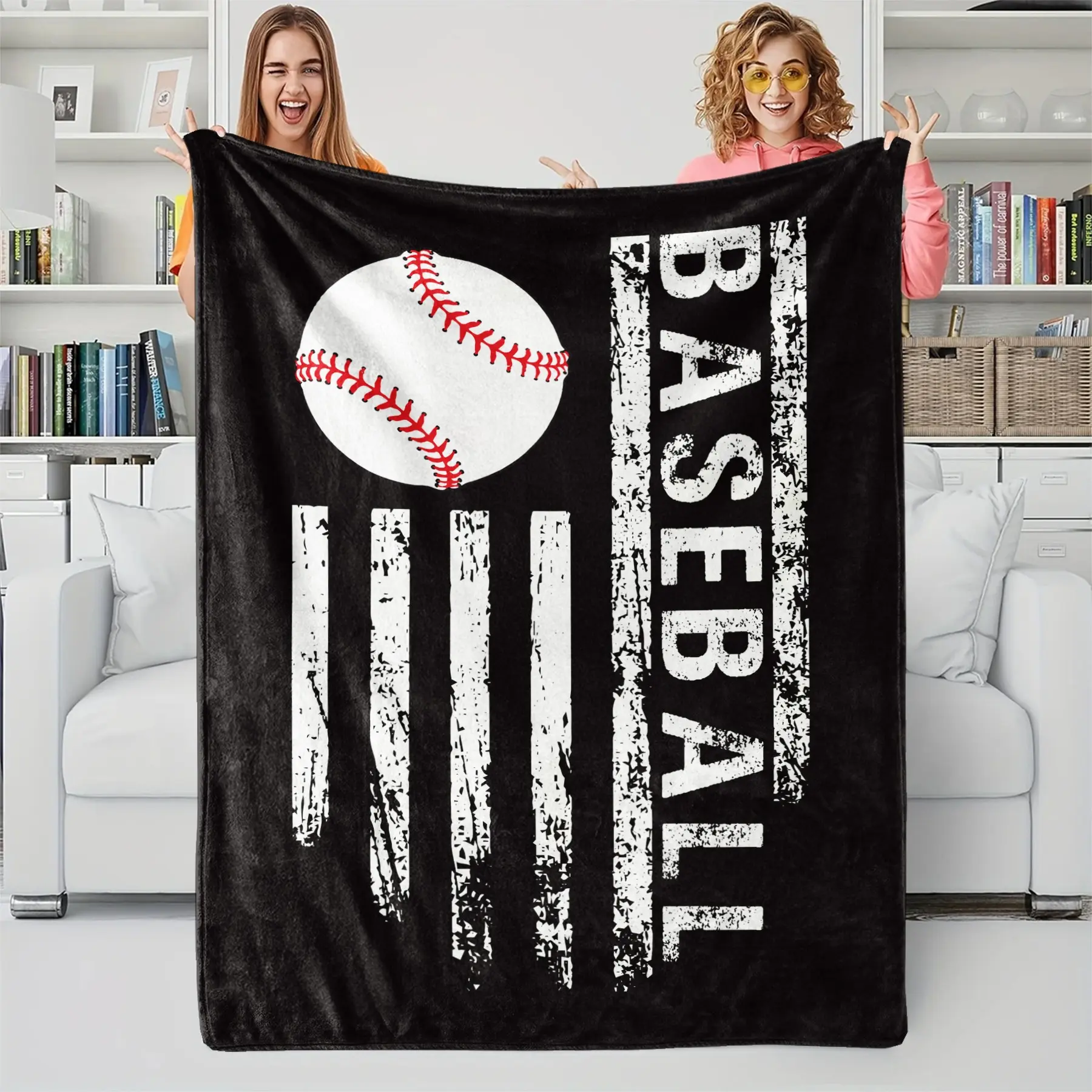 Baseball themed Bedding, Soft and Cozy Facecloth Blanket, Vintage Aged American Sports Style, Very Suitable for Baseball Lovers Aesthetic, Perfect Gift for all Seasons!