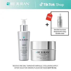 REJURAN Turnover Ampoule 1.01 fl oz & Nutritive Cream 1.69 fl oz - c-PDRN - Anti-Aging Face Serum for Firmness, Radiance, Youthful Skin Korean Skin Care