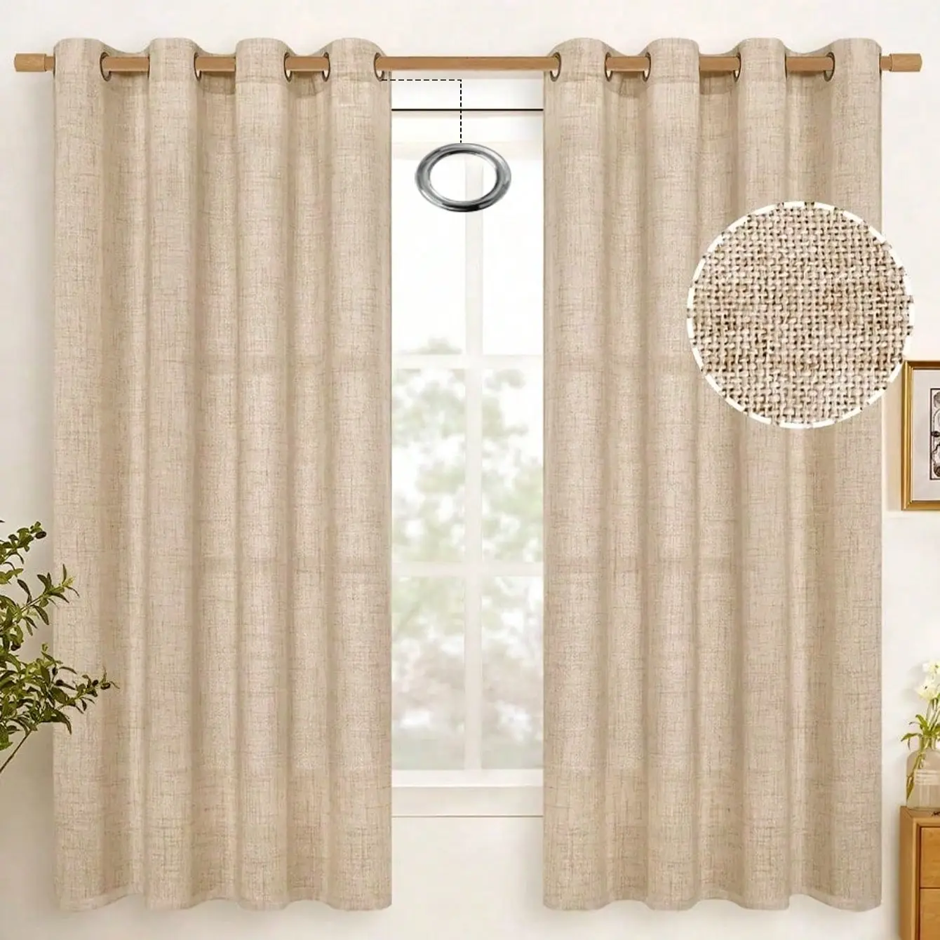 1pc  Sheer Curtain Panel with Bronze Grid Design, Lightweight Transparent Drapes for Living Room & Bedroom Decor, Home Decorative Curtain, Single Pack