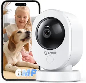 ANNKE 6MP Indoor Security Camera, Smart 2.4/5 GHz Wifi Camera with PTZ, Two-Way Audio, Smart Human Detection, Baby Monitor/Pet/Home Security Camera Wireless cameras for home