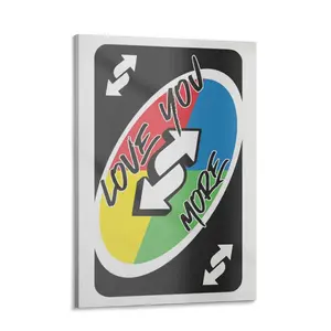 Love You More Uno Reverse, Color Retro Printable, Playing Card Wall Art, Girly Wall Art Valentine's Day Preppy Wall Decor Trendy Poster
