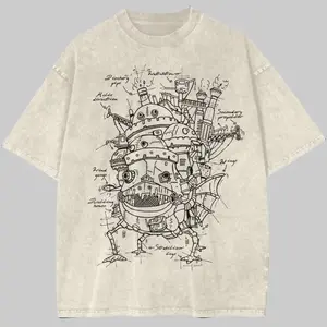 valentine shirts Howl’s Moving Castle Shirt, Studio Ghibli Shirt, Anime Shirt, Vintage T-Shirt,Unisex Cotton Crewneck T-Shirt Menswear Womenswear Underwear Streetwear Top