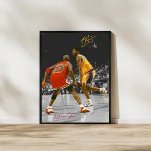 Michael Jordan & Kobe Bryant Poster | NBA Legends Wall Art, Product without frame