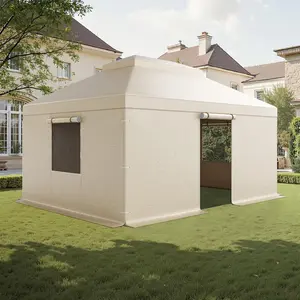 VEVOR Winter Gazebo Cover Fits 12 x 16 ft Hardtop Gazebos, All-Weather Double-Tiered Gazebo Cover with Sidewalls & Mesh Windows, High-Density PE Enclosed Storage Shelter Covers, Gazebos not Included