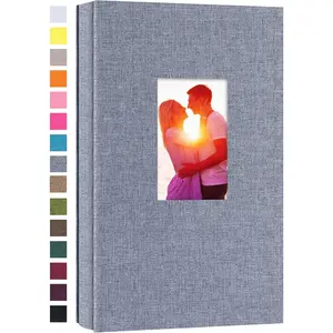 Small Photo Album for 4x6 300 Photos Linen Cover Picture Book for Family Wedding Anniversary and Baby (Grey)