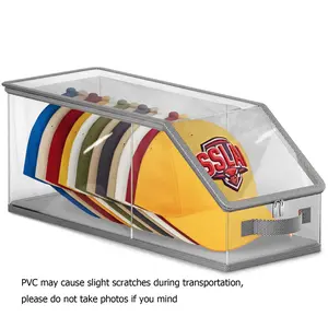 Transparent Baseball Hat Storage Box, Holds 12 Hats, Stackable and Foldable, Dust-Proof and Moisture-Resistant, Ideal for Home, Closet, Store Display