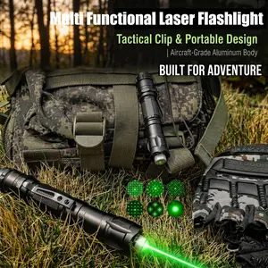 High Power Green Laser Pointer, Long Range Laser, Rechargeable Laser, Adjustable Focus Laser with 3 Color Options