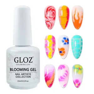 Clear Blooming Gel Nail Polish, Pastel Gel Polish, UV LED Soak off Blossom Gel, Watercolor Floral Spreading Effect, DIY Manicure Art Design, Gel Polish Light, Gel Polishing
