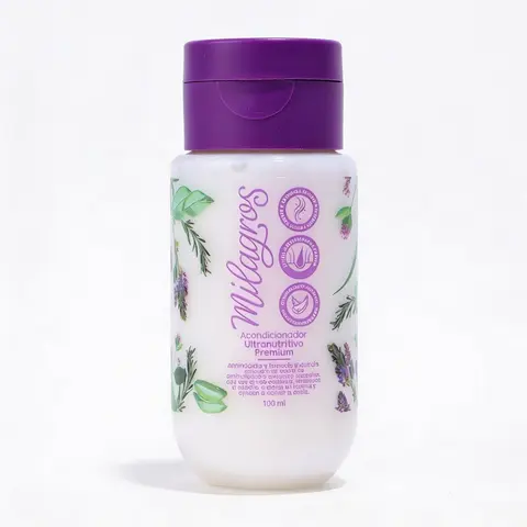 Milagros Ultra Nutritive Anti-Frizz Haircare Conditioner Mini - Color Prevention for Color & Chemically Treated Hair, 89% Easier Detangling, 30-Wash Protection, Rosemary/Rice Extract/Amino Acids Infusion, Post-Wash Control for Bleached Damaged Hair
