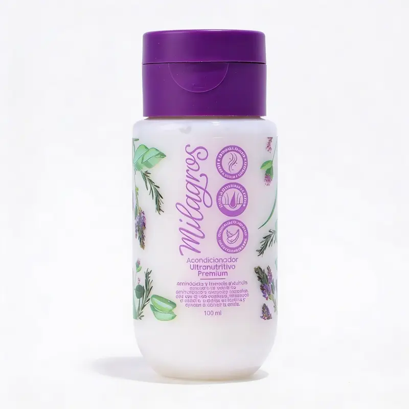Milagros Ultra Nutritive Anti-Frizz Haircare Conditioner Mini - Color Prevention for Color & Chemically Treated Hair, 89% Easier Detangling, 30-Wash Protection, Rosemary/Rice Extract/Amino Acids Infusion, Post-Wash Control for Bleached Damaged Hair