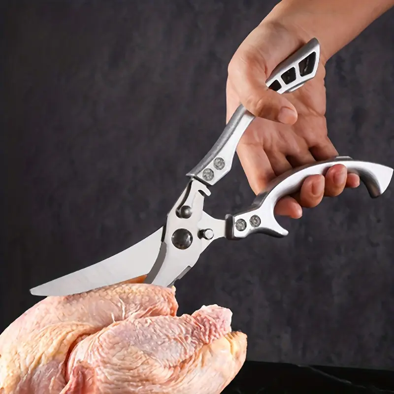 Heavy-Duty Stainless Steel Kitchen Scissors, Durable Multifunctional Food Shears for Meat, Bones & Fish, Ideal for Home and Restaurant Use