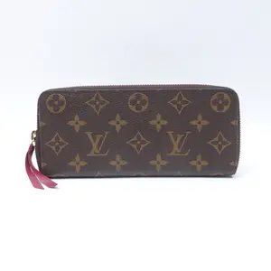 Pre-owned Louis Vuitton Coated Canvas Small Leather Goods Clemence Monogram Brown Wallet T10414825