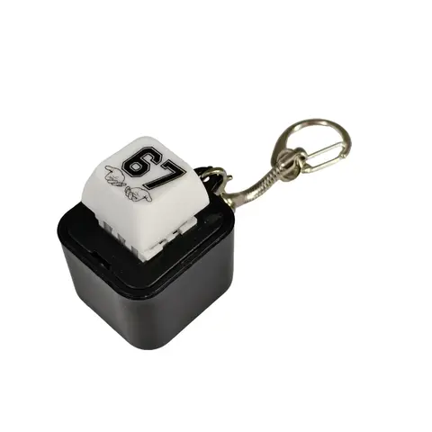 Rechargeable 67-Sound Light-Up Button Clicker Keychain - Compact Clip Accessory, Plug & Play Recharge, Multifunctional Keychain for Car Keys, Quirky Gifts for Teen Boys, Desk Stress Relief Backlit Collectible Keyrings Alternative