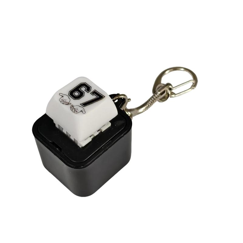 67 Sound Button Keychain Desk Rechargeable Everyday Carry Toy, Light-Up Rechargeable Collectible, IYKYK kid Gift