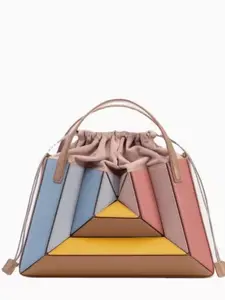 High-End Geometric Colorblock Handbag Shoulder Crossbody Bag, Geometric Pattern, 2026 Fashion Must-Have, Macaron Colors, Luxurious Style, Spring Sweet Cool