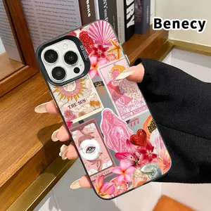 Magnetic Phone Case for iPhone 15 Pro Max 16 Plus 14 13 12 11 E Mystic Tarot Blend Pattern Matte Military-Grade Drop Protection Silicone Cover Cellphone Protective