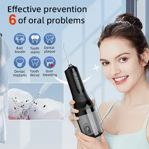 C1 Surprising texture and design, offering great value for money,4-Pack Electric Water Flosser with Smart Chip, Portable Oral Irrigator with Detachable Water Tank pressure Setting Teeth Cleaner