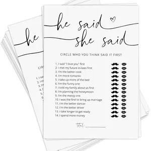 Bridal Shower , He Said She Said Bridal Shower  for 50 Guests, Minimalist