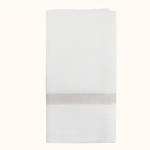 Laundered Linen White & Natural Towels - Set of 2