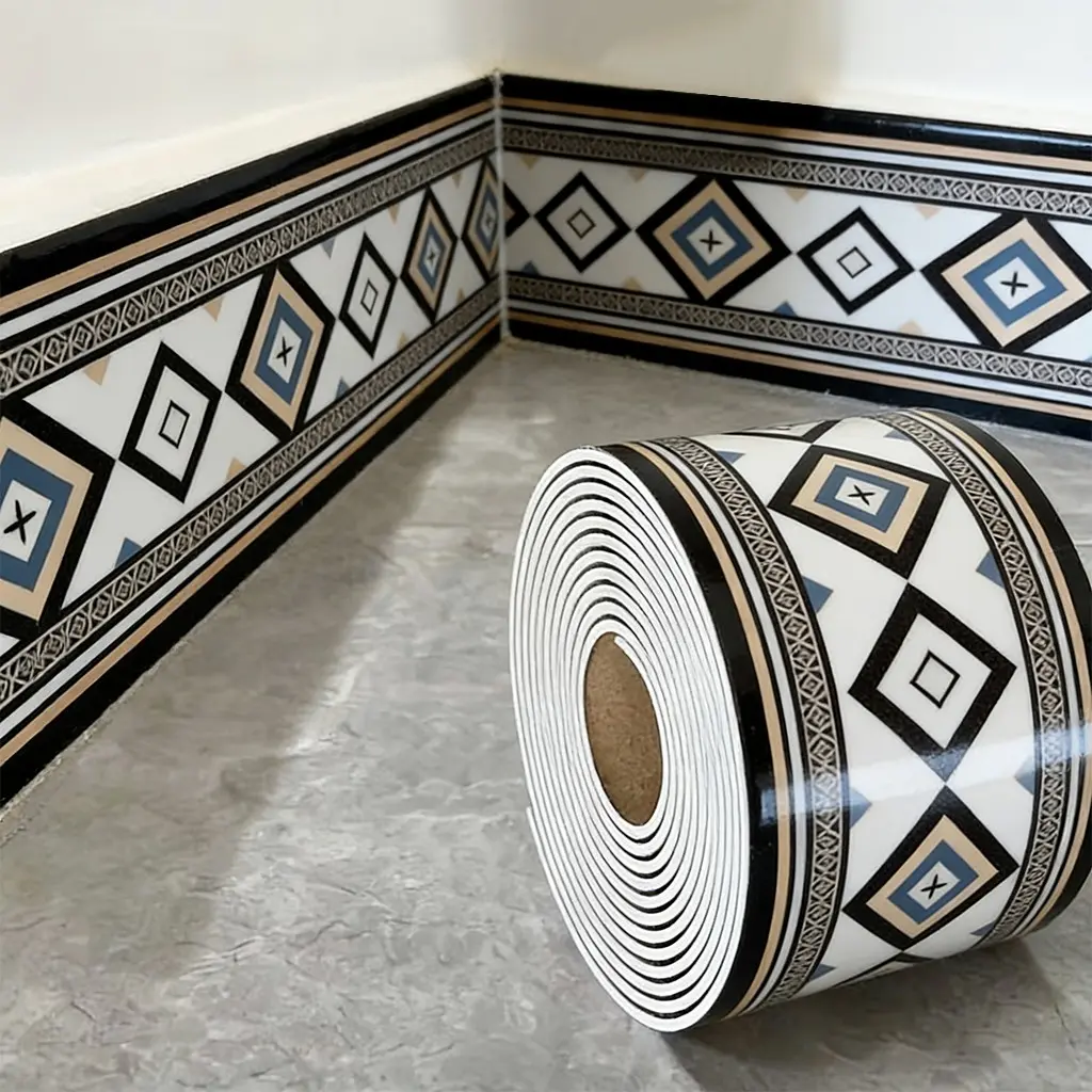 Wall Sticker Edge Trim and Sealing Strip Roll, 5m X 10cm Thick Self-Adhesive Peel And Stick Wallpaper, Home Decor for Interior Walls, Background Wall, Living Room Corners, Ceiling, Wall Cover
