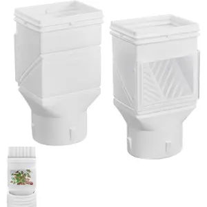 VEVOR Gutter Downspouts, Downspout Diverter Rainwater Collection System Fits for 2x3 or 3x4 Inch Standard Inlet and 4inch Outlet, Flexible Rain Water Barrel Kit with Mesh Screen Transparent, WhiteVEVOR Super Brand Day