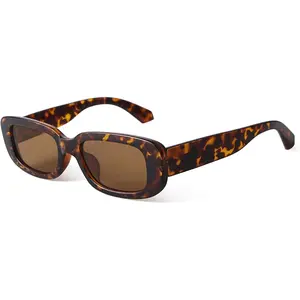 Retro Rectangle Sunglasses Women and Men Vintage Small Square Sun Glasses UV Protection Glasse