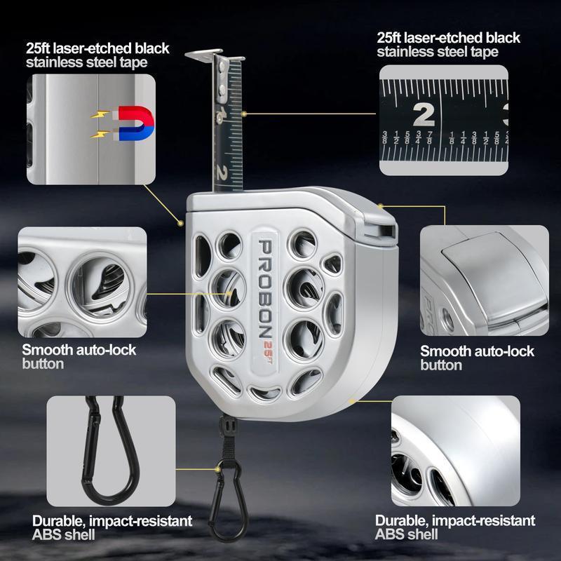 16FT Retractable Tape Measure Stainless Steel Measuring Tape With One sided Scale Waterproof Portable AutoLock Ruler With Magnetic engineer tape 16FT Retractable Tape Measure Stainless Steel Measuring Tape With One sided Scale Waterproof Portable AutoLock Ruler With Magnetic engineer tape