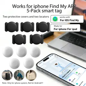 5-Piece Vehicle Tracker with Magnetic Case, No Monthly Fee, iOS Only, Rechargeable Batteries, Ideal for Cars, Bikes, Luggage