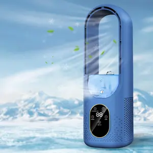 Bladeless Fan with Humidifier and RGB Light, USB Powered Desktop Fan, 6 Speed Quiet Personal Cooling Fan for Office Home Bedroom, Multifunction Fan