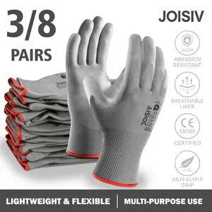 3/8 Pairs Men's Outdoor PU Gloves, Design, Ideal for Gardening & Auto Repair, Durable Protection for Hands