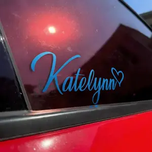 Custom Cursive Name Windshield Decal for Laptops Water Bottles Cars Notebooks Sticker