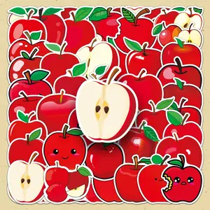 Cartoon Apple Pattern Sticker, 100pcs/set Repeatable Creative Fruit Graffiti Sticker, DIY Decorative Sticker for Scrapbooking & Journal Making