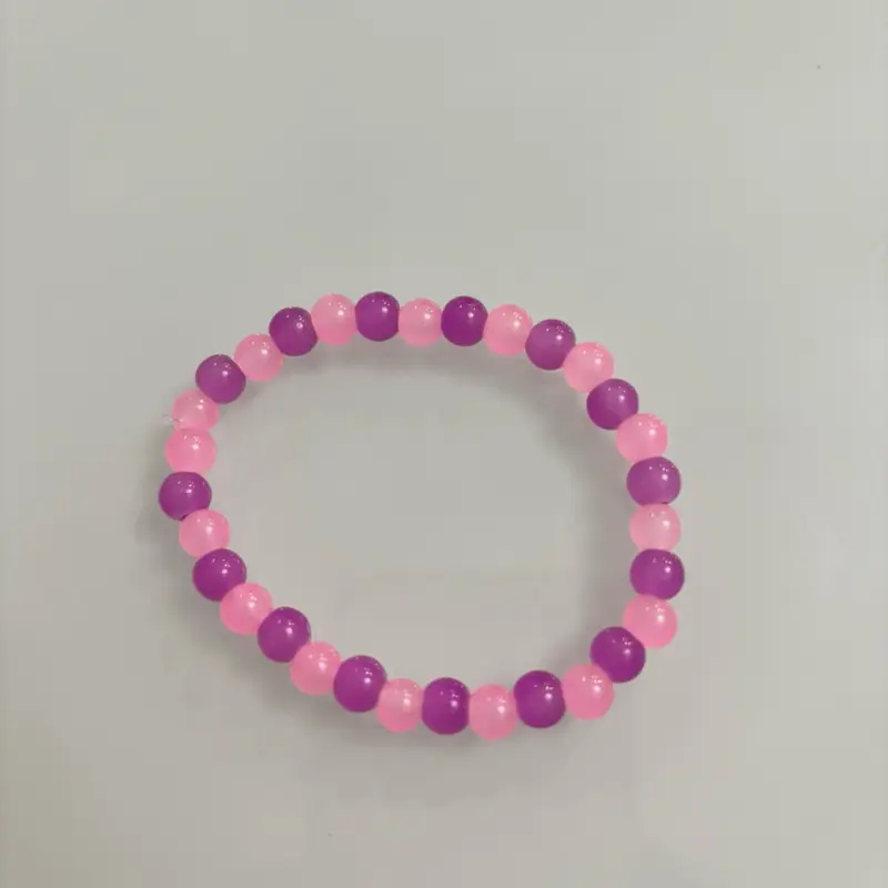 Pink and Purple Glass Bead Dream Bracelet, Elegant Jewelry Set, Accessories for Women, Female Everyday Jewelry Stack