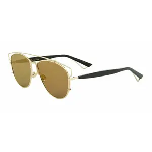 Pre-owned DIOR Technologic RHL83 Gold/Black Mirrored Sunglasses 57 mm (65)