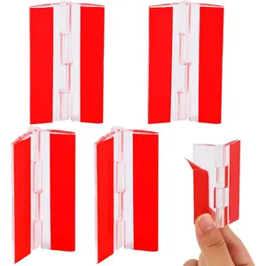 4 Pcs Self-Adhesive Clear Plastic Hinges - Acrylic Continuous Piano Folding Hinges for Crafts, Aquarium Lid, Cabinet, Furniture, Display Stand - 65x40 mm