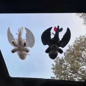 Dragon Tamer Kawaii Anime Toothless Baby Wings Moving Roof Doll Cute Cartoon Car Exterior Sunroof Pendant Doll for Kids Toys