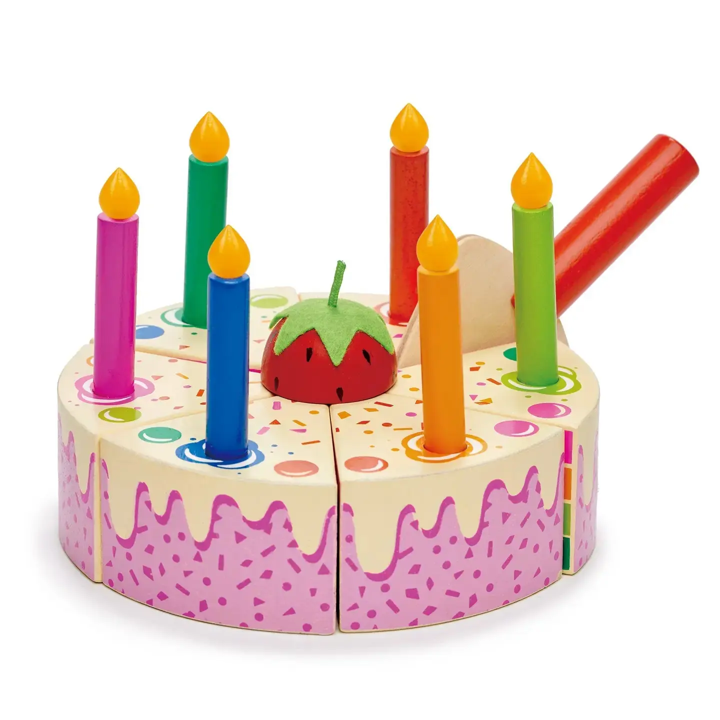 Wooden Rainbow Birthday Cake