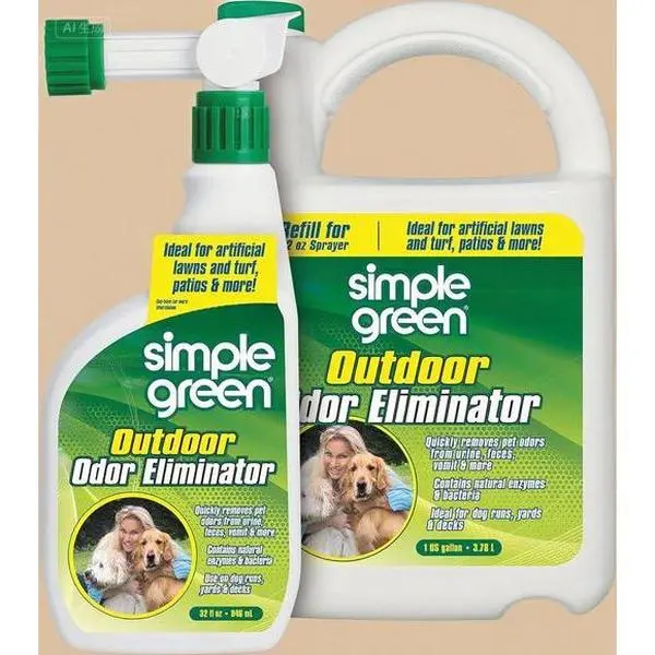 Eco-Friendly Pet Odor Eliminator for Artificial Grass & Patio – 32 oz Hose End Sprayer with 1 Gallon Refill – Outdoor Safe, Non-Toxic Formula – Long-Lasting Freshness, Ideal for Dogs & Pets