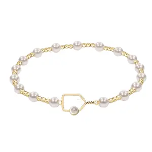 Two Tone Pickleball Pearl Beaded Bracelet