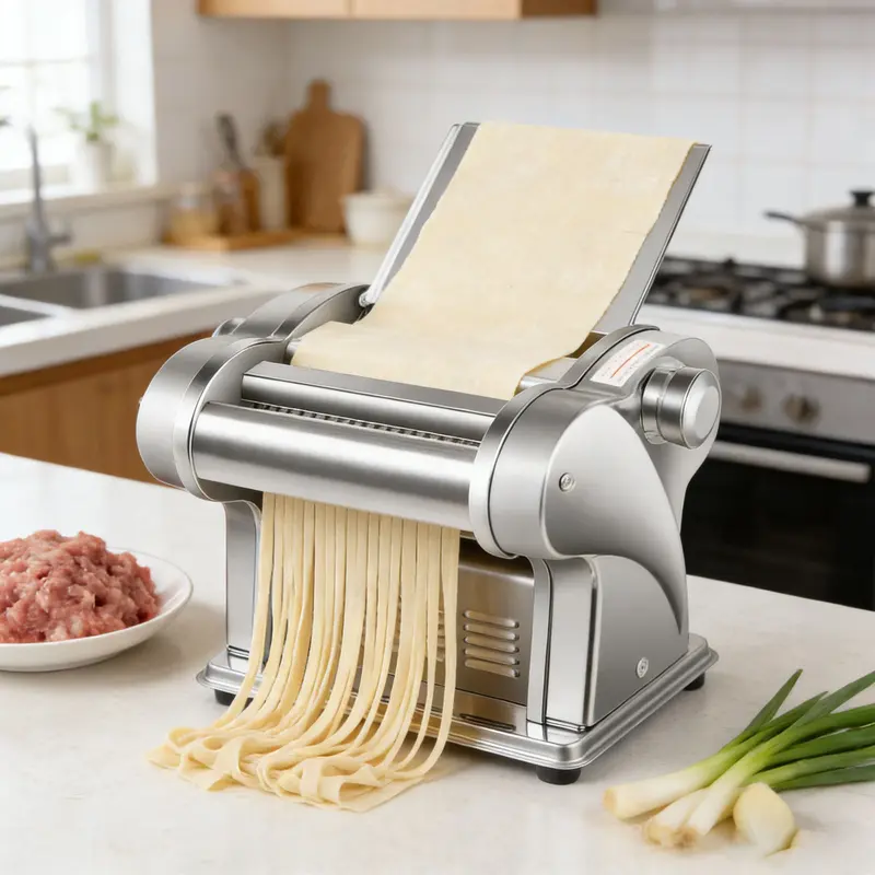 Electric Noodle Maker Kitchenware for Home Cooking, 8 Adjustable Gears, Multiple Settings, Dumpling Wrapper Fit for Wonton Pancake Preparation