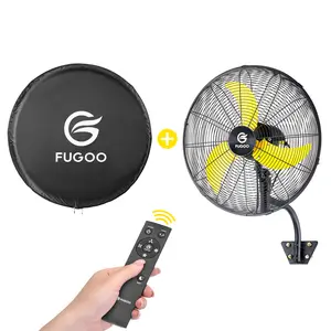 2026 New FUGOO 20/24/30 Inch Outdoor Energy-Saving Oscillating Wall-Mounted Fan, Remote Control Fully Sealed BLDC Motor, 4-Speed Waterproof Heavy-Duty Industrial Wall Fan for Home, Patio, Garage & Warehouse – Free Dust Cover Bonus
