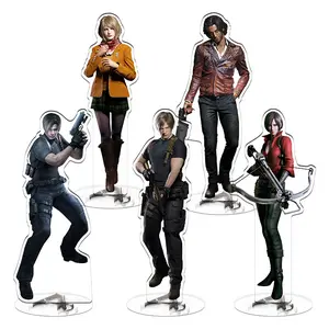 RE4 Resident Evil 4 Castle Reset Leon Scott Kennedy Keychain Acrylic Stand Model Plate Gift  Game Related Products