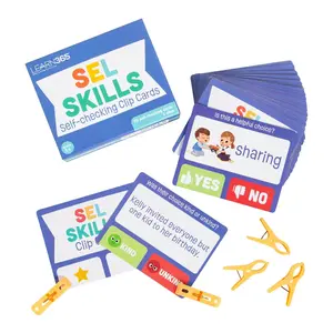 5" x 4" Social Emotional Learning Skills Clip Cards Activity Set - 56 Pc.