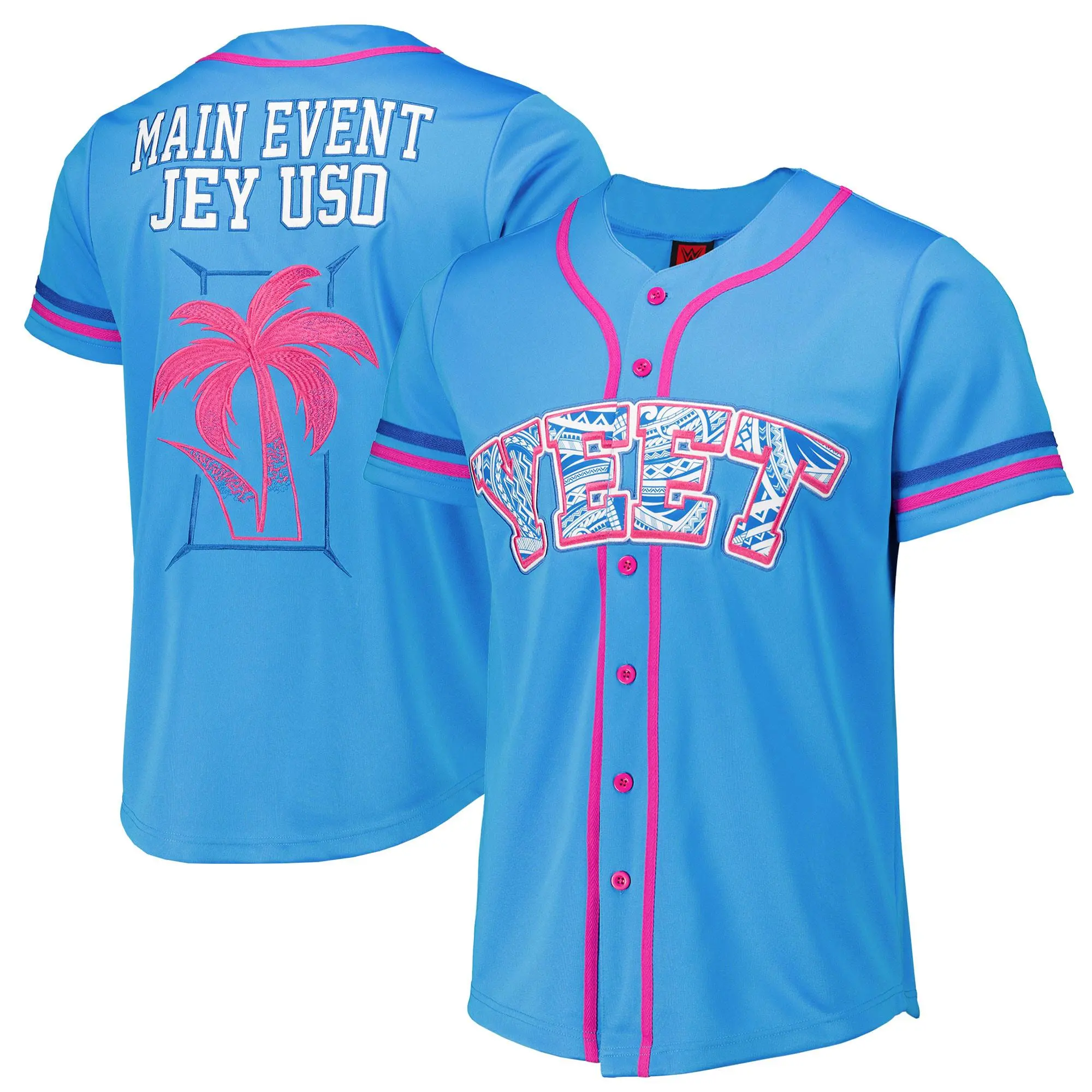Men's Light Blue Jey Uso Yeet Baseball Jersey