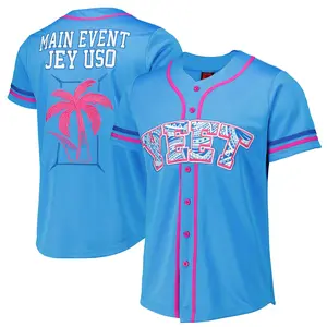 Men's Light Blue Jey Uso Yeet Baseball Jersey