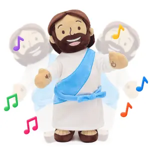 Yelakey Dancing Jesus Plush Toy–  14” Musical Jesus Doll with 4 Christian Songs, Interactive Christian Plush for Kids, Easter Christmas Baptism Gift
